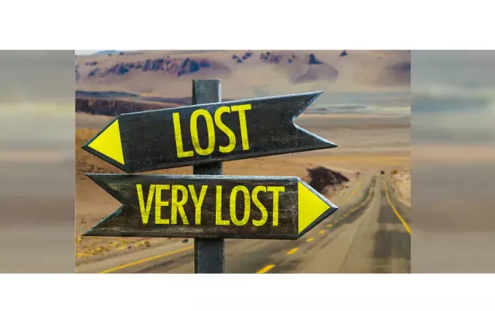 signpost pointing to Lost and VeryLost